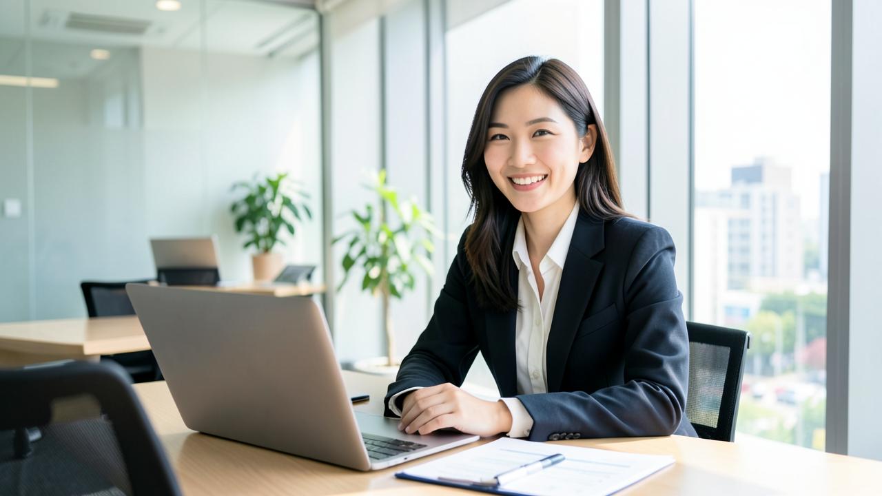 밝은 사무실에서 면접을 보는 취업 준비생